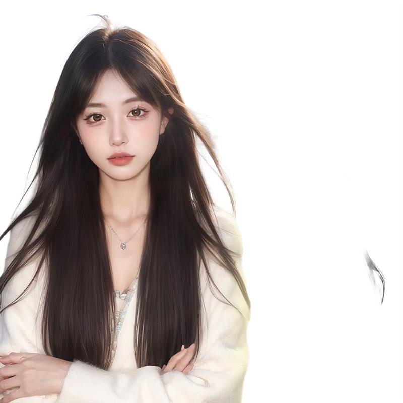 义乌市乐善假发有限公司假发女全头发型长发中分黑长直假发Lolita