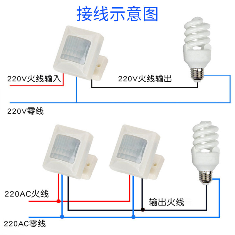 40A大功率人体感应开关红外线控制风幕机排气扇电器LED灯电源通断