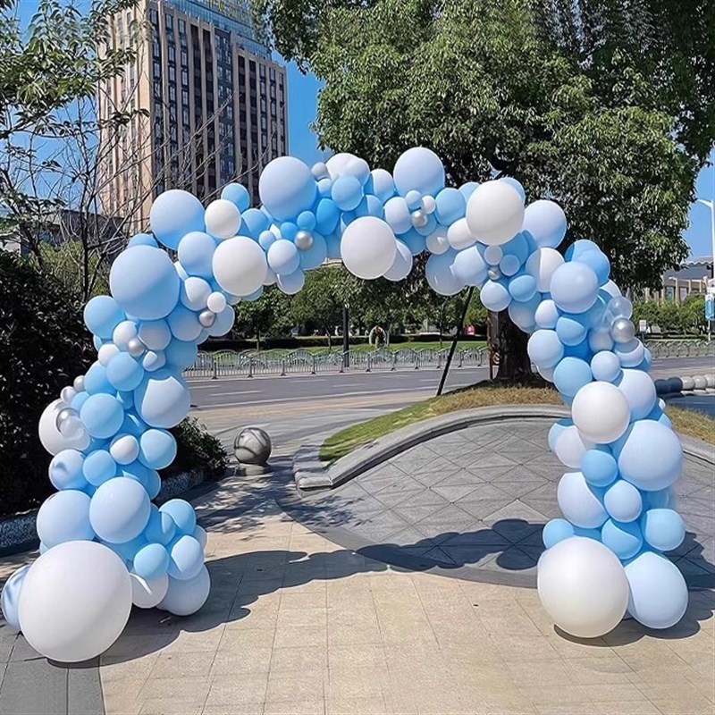 马卡龙气球拱门支架蓝色治愈开业活动生日气氛国庆节套装饰场景