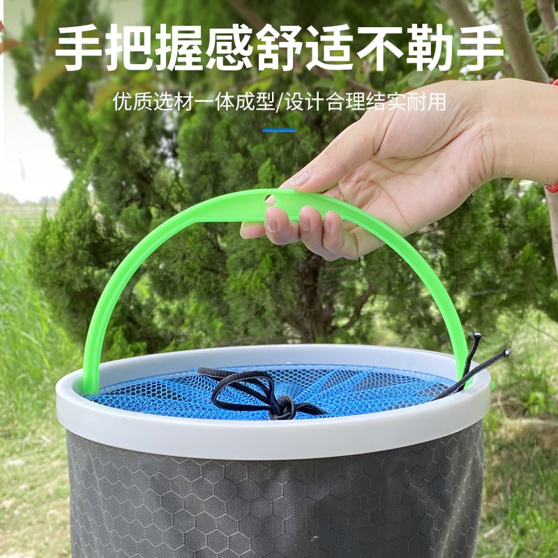 钓鱼打水桶折叠装鱼桶便携式活鱼桶带绳多功能钓鱼桶鱼具用品大全