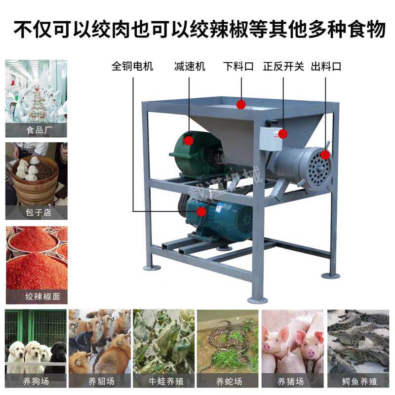 喂狗绞肉机大小型养殖场专用碎辣椒鸡架猪牛鱼电动打碎机碎骨机
