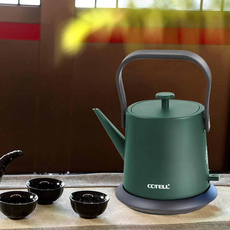 肯特智能控温烧水壶1L泡茶专用 双层不锈钢防干烧自动断电