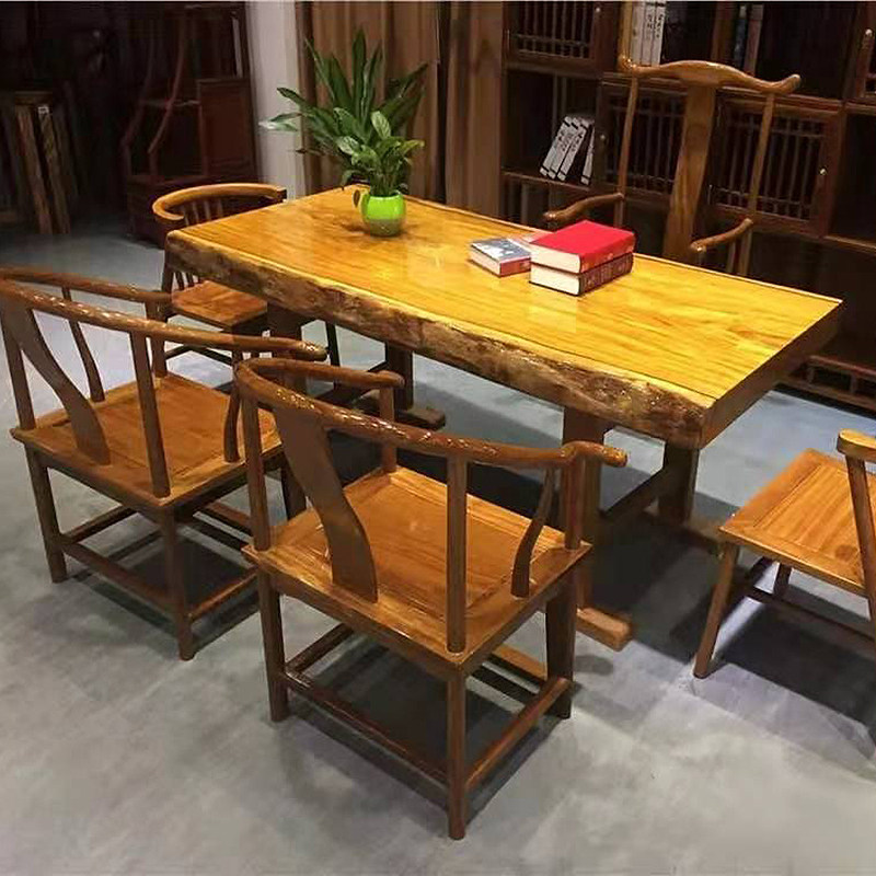 柚木王缅甸实木大板茶桌台奥坎原木巴西花梨木巴花黄花梨金丝楠木
