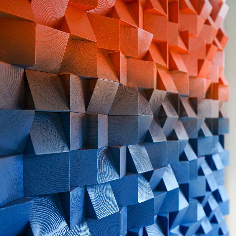 3d立体实木头木质马赛克客厅沙发电视背景墙面装饰画实物挂画油画