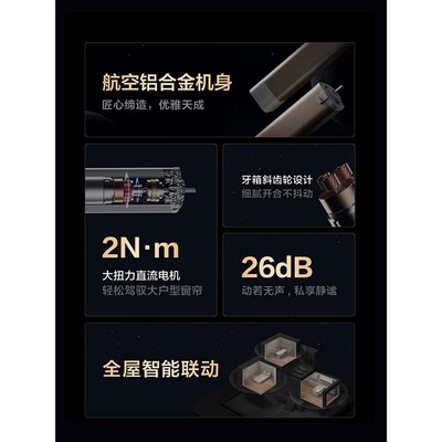 Aqara绿米智能电动窗帘C3全自动轨道大坪数HomeKit电动窗帘