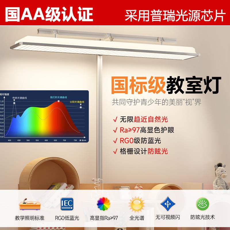 美国普瑞教室灯全光谱护眼灯家用教室灯护眼灯大路灯学习灯防近视
