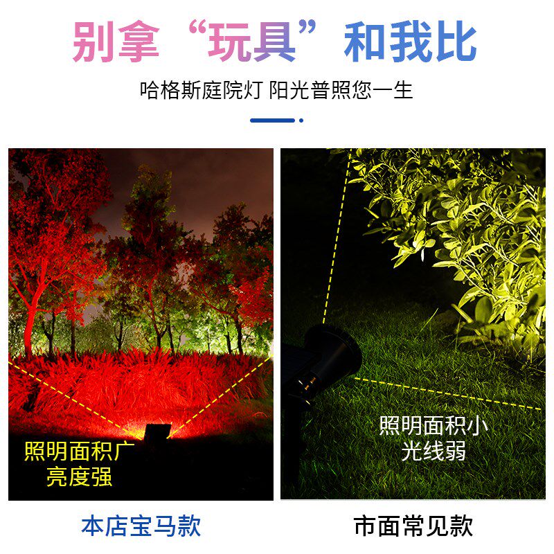 太阳能照树灯七彩射树灯户外防水庭院彩色投光灯室外草坪景观射灯