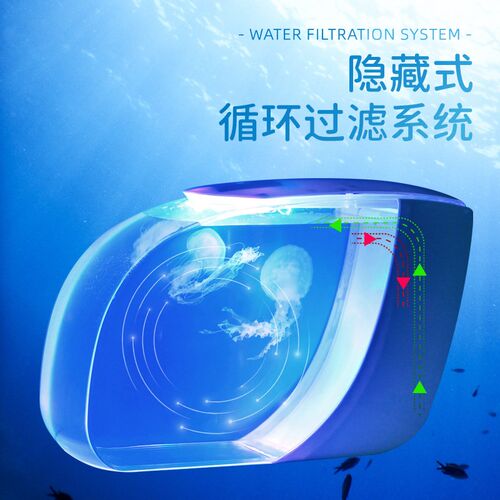 龙飞船家庭水母缸桌面Z时代鱼缸水族箱海月赤月小型水母缸创意缸