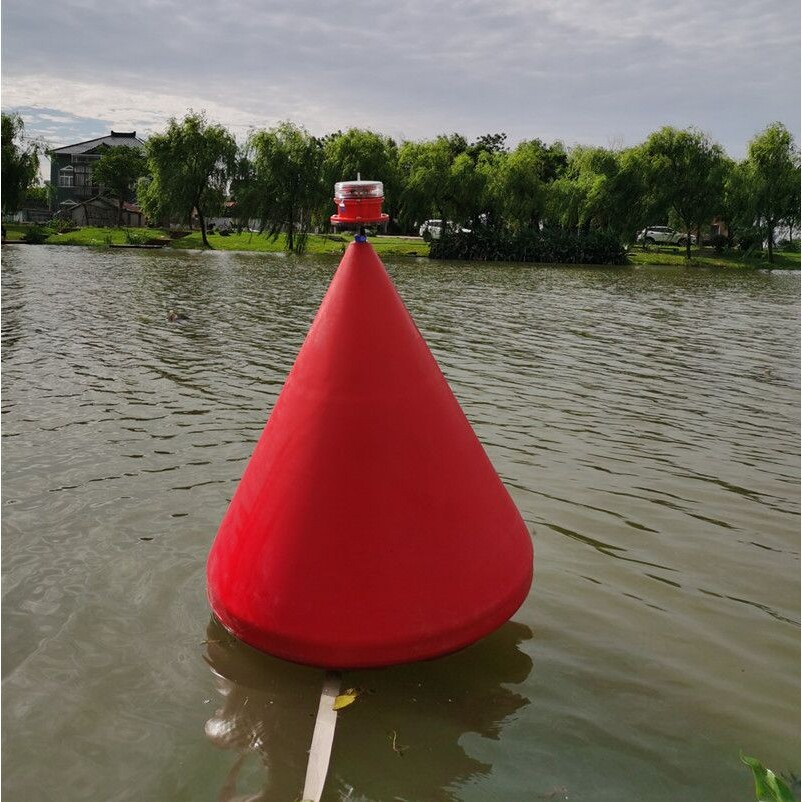 顶部可贴反光贴喷字带灯太阳能灯浮标 聚乙烯塑料助航航道航标
