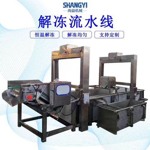 冷冻扇贝肉快速解冻设备冻品牡蛎线海鲜冻盘连续式化冻机食品级