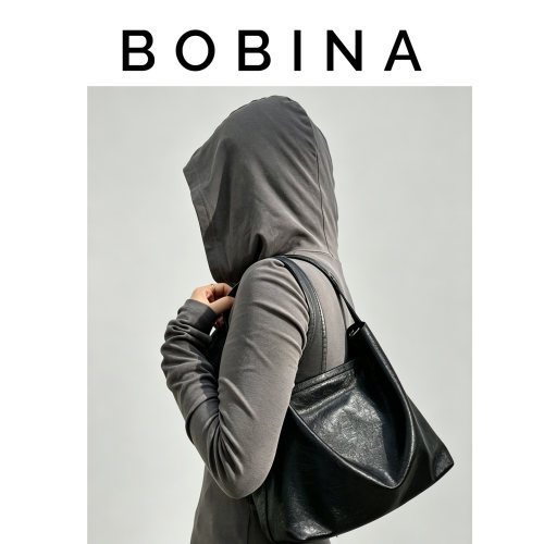 BOBINA黑色手提腋下包摩登油蜡包