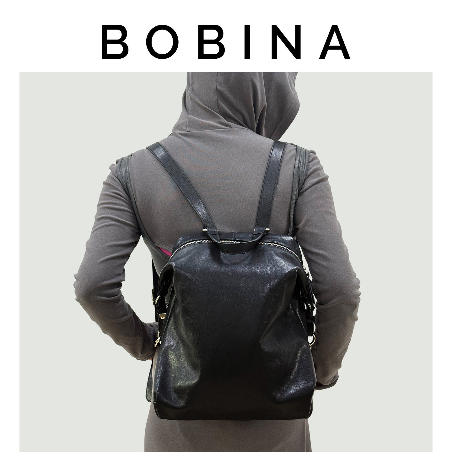 BOBINA双肩包日常通勤百搭包包女款夏天配裙子植鞣头层牛皮女包