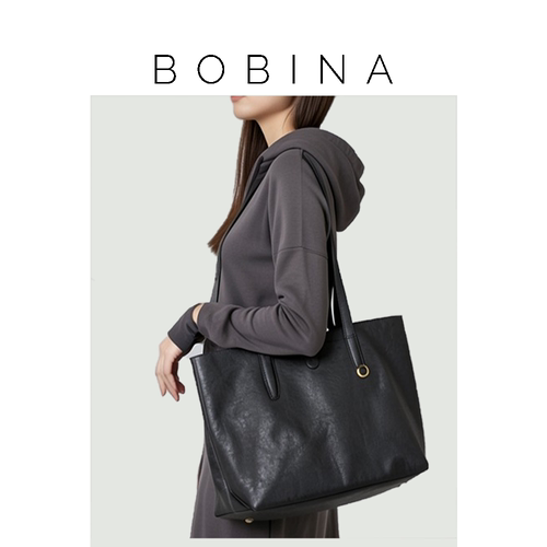 BOBINA真皮质感通勤单肩托特包