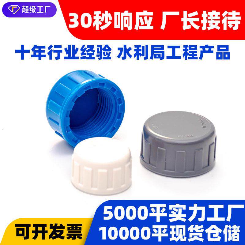定制PVC内牙管帽内丝内螺纹堵头给水管件塑料配件4分6分1寸4050