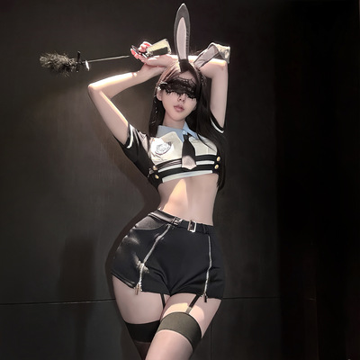性感辣妹女警制服兔女郎诱惑qqny