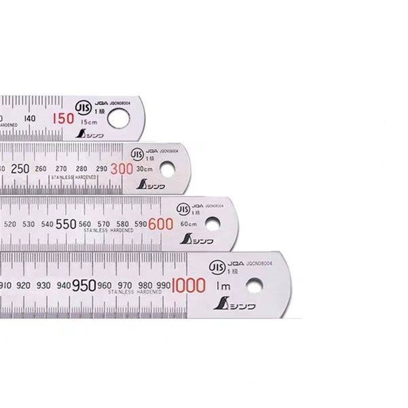 日本亲和企鹅钢直尺不锈钢加厚刻度钢板尺150mm/100cm/30cm图片
