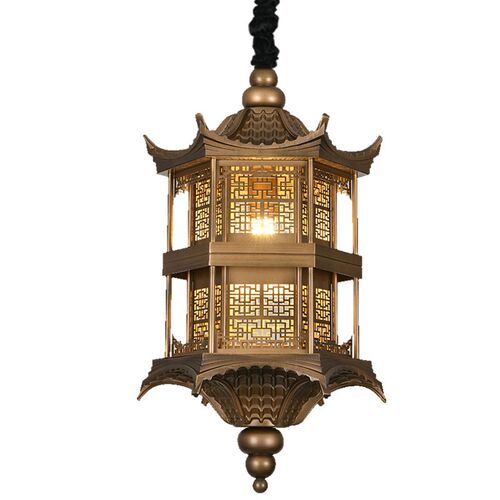 新中式吊灯户外防水酒店餐厅屋檐走廊阳台别墅过道庭院灯笼带射灯