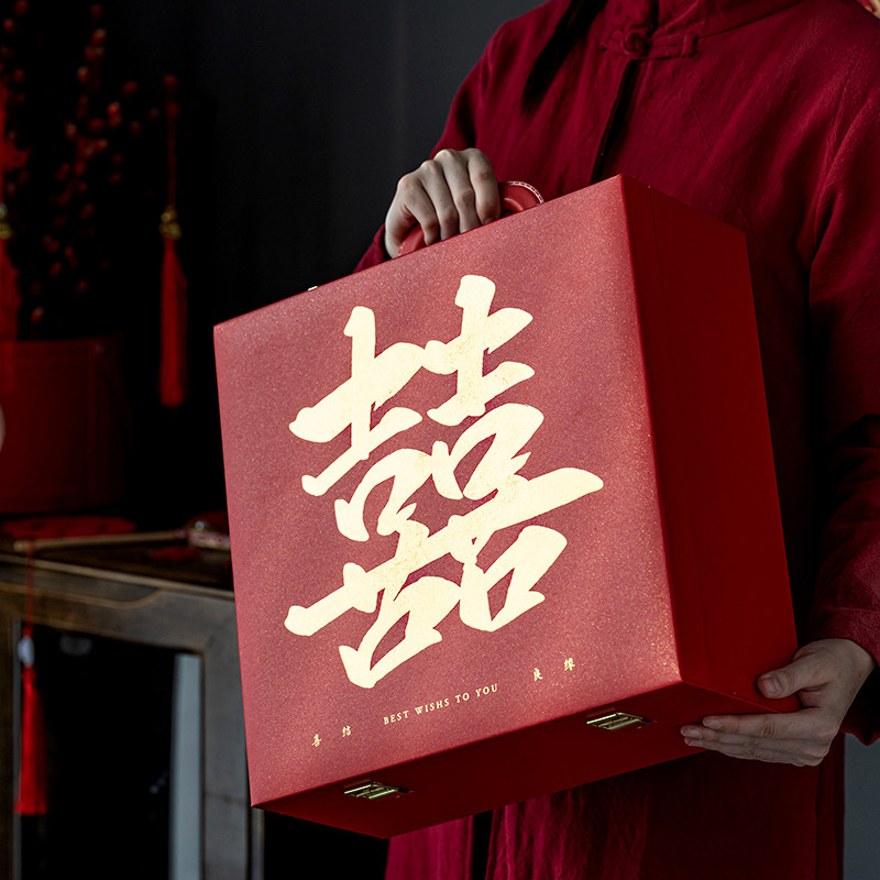 婚礼改口敬茶杯结婚陪嫁碗筷套装龙凤喜碗对碗敬茶茶具盖碗茶杯