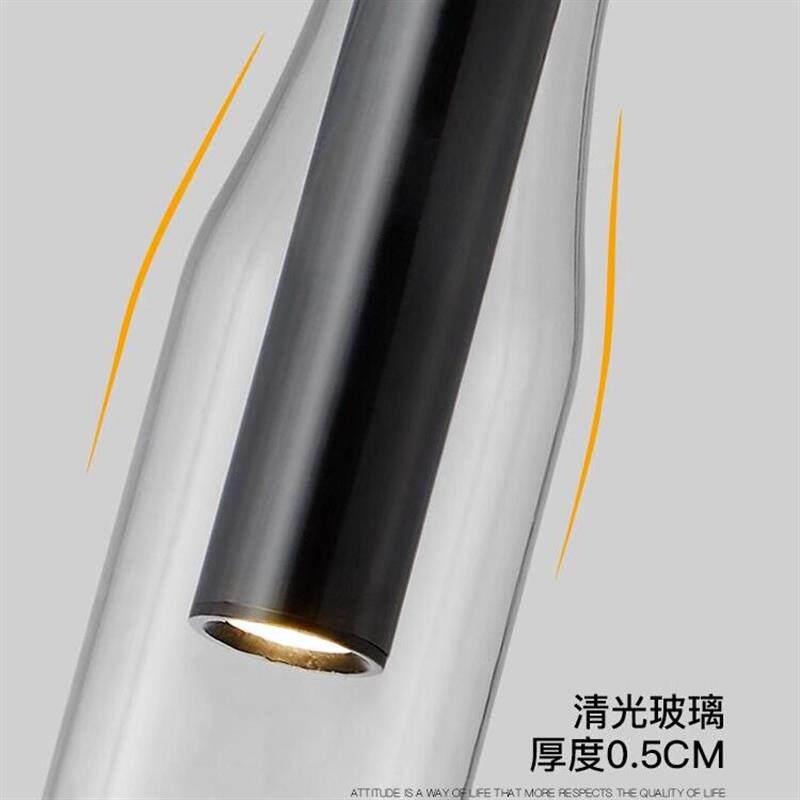 意式高级感卧室床头吊灯客厅电视墙长线现代简约玻璃单头吊灯吧台