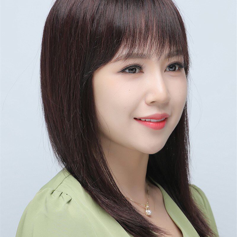 假发女全真发中长直发中老年女士妈妈款全头套式长发自然逼真发套