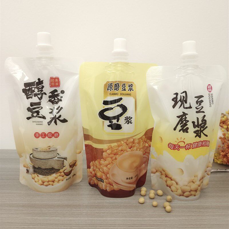 商用一次性现磨豆浆袋外卖打包袋热饮奶茶耐高温便携密封自立袋