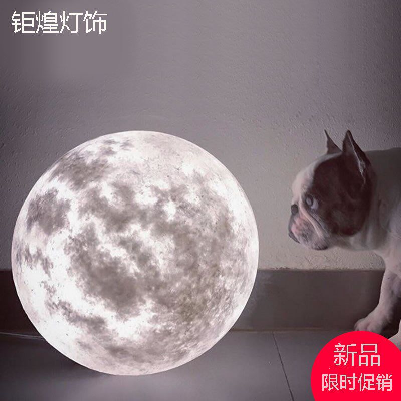 北欧3d打印月球吊灯大星球灯地球灯幼儿园吊灯圆球儿童房卧室吊灯