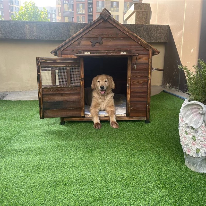 实木狗屋室外防雨冬季保暖狗窝大型犬舍四季通用防腐防水宠物别墅