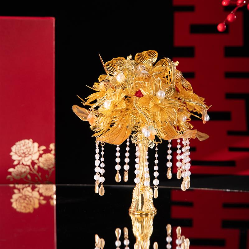 【春序】金色手捧花新娘结婚diy权杖材料包高级感新婚礼物送闺蜜