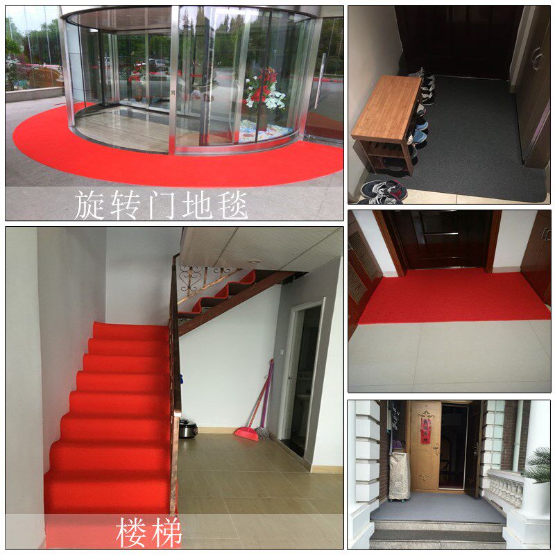 可裁剪丝圈入户门厅塑料红地毯防滑入门门垫电梯加厚进门迎宾地垫