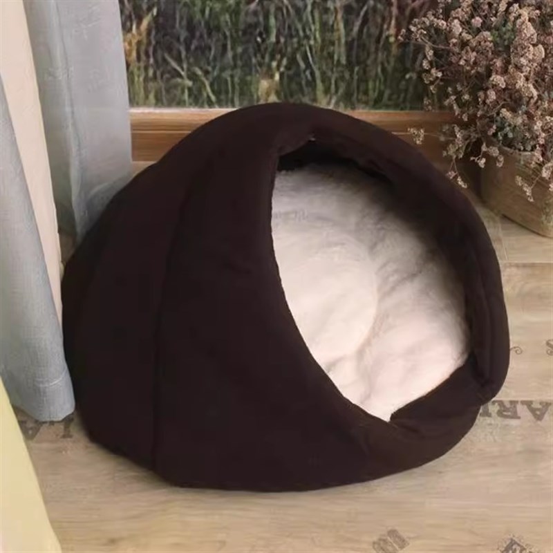 狗窝睡窝可拆洗泰迪四季通用猫窝冬季封闭羊羔绒垫子兔子窝荷兰猪