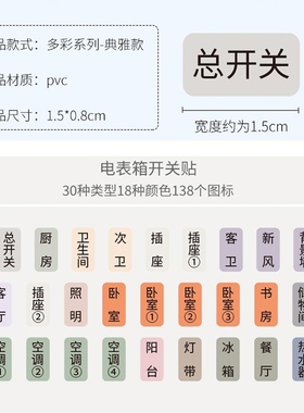 夜光配电箱开关标识贴总闸强电表箱开关指示贴电灯开关面板标签贴