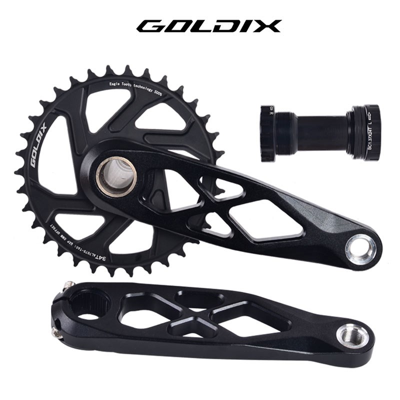 GOLDIX登山车BSA 24mm轴心 自行车165/170/175mm中空一体牙盘曲柄