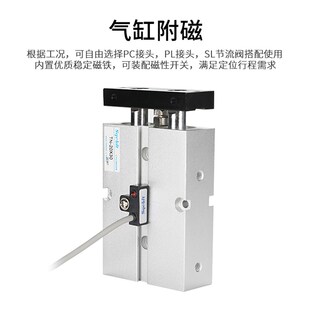 双轴气缸双杆小型气动TN25-10/20/25/30/40/50/60*75100/125S