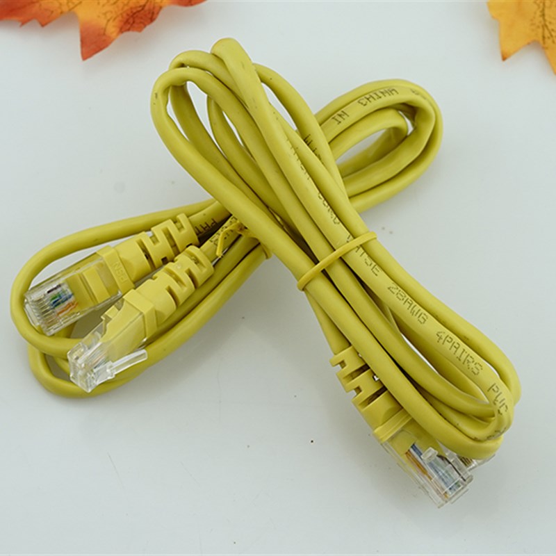 包邮50条一包网络跳线成品机房黄色灰色8芯短网线带水晶头1/1.5米