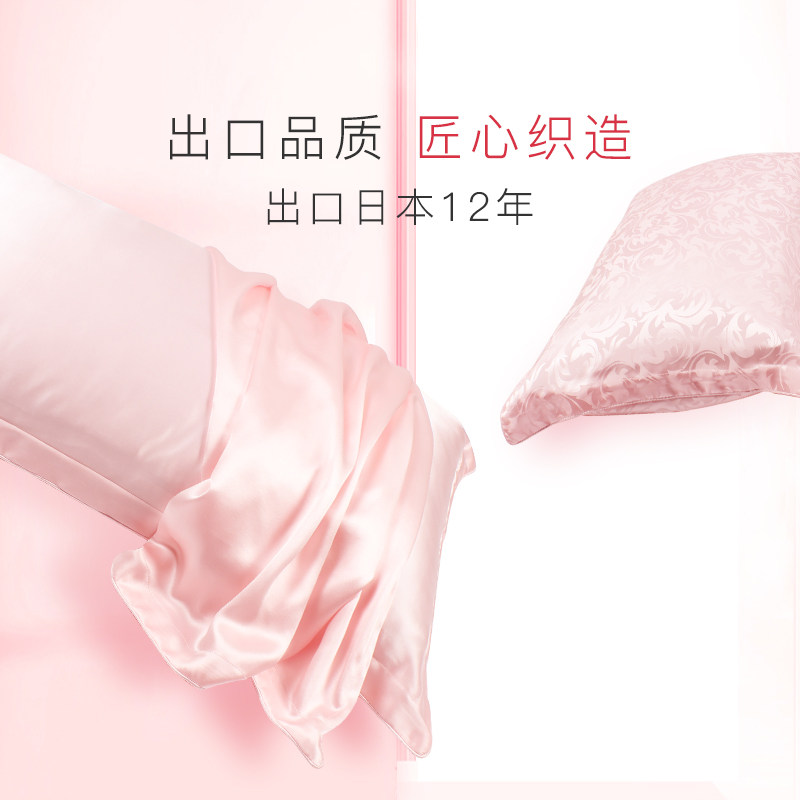 真丝枕套 双面桑蚕丝纯色碎花枕头套 丝绸枕套 包邮 单只