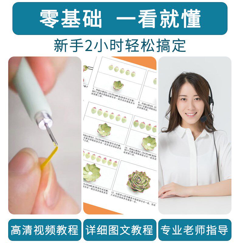 多肉小世界衍纸套装创意礼品挂饰diy衍纸手工衍纸材料包衍纸