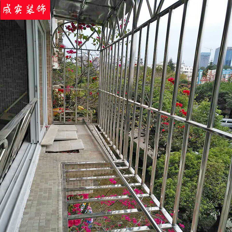飘窗护栏不锈钢防盗网304防护网阳台防盗窗雨棚安全室外窗户深圳