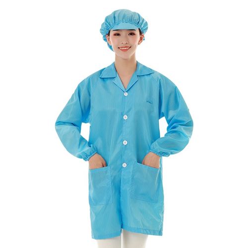 昇海诺静电服工作服带帽电子厂食品车间男女防护长款无尘服大褂z