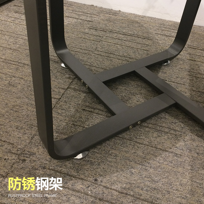 loft圆形工业风洽谈接待桌椅组合会客圆桌钢木会议桌办公室办公台
