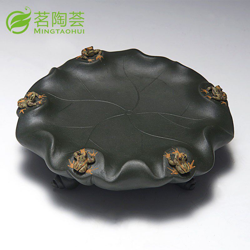 汉唐茶具茶宠摆件 可养创意紫砂茶宠喷水茶玩茶盘茶艺摆件青蛙
