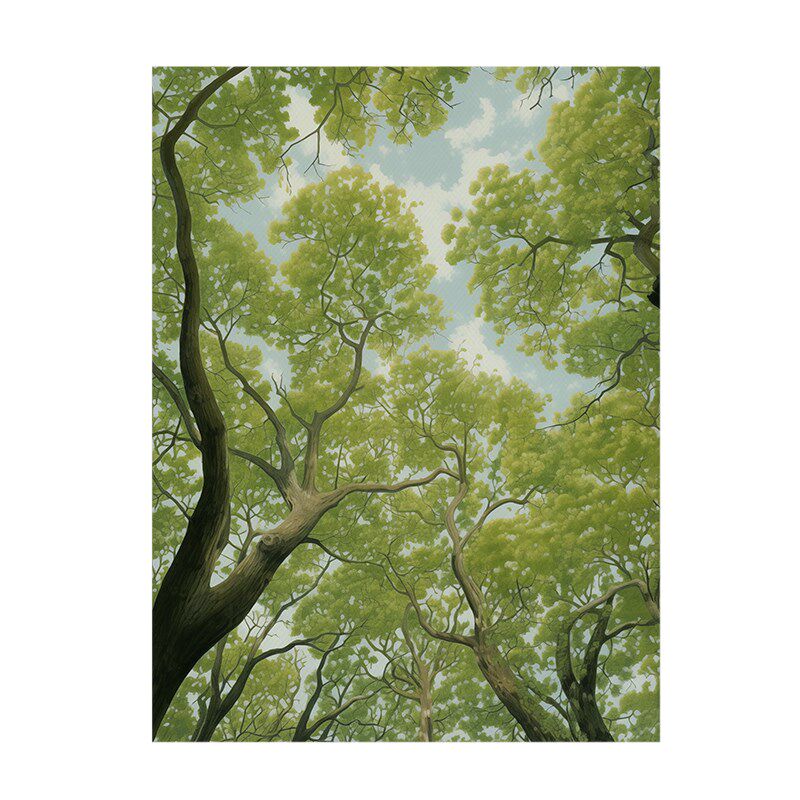 布纸有爱 树的回响 原木风小清新风景装饰画治愈系卧室双联壁画