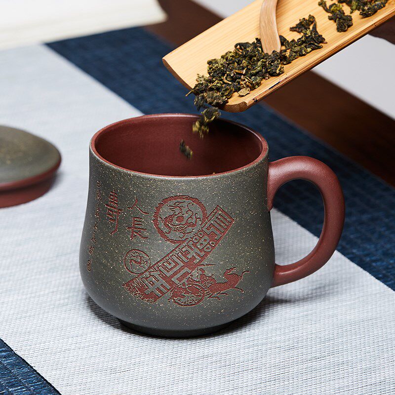 宜兴紫砂杯办公室喝茶个人专用泡茶杯高端茶具家用盖杯男女士杯子