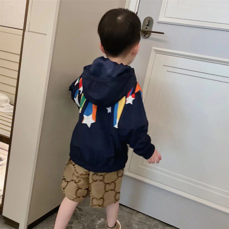 高定儿童彩虹星星薄款透气防晒衣风衣外套男女童夏季皮肤衣空调服