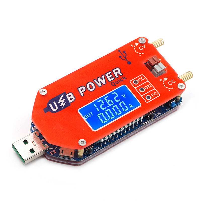 USB可调电源模块 移动升压线柴火炉风扇调速鼓风机 液晶显示15W