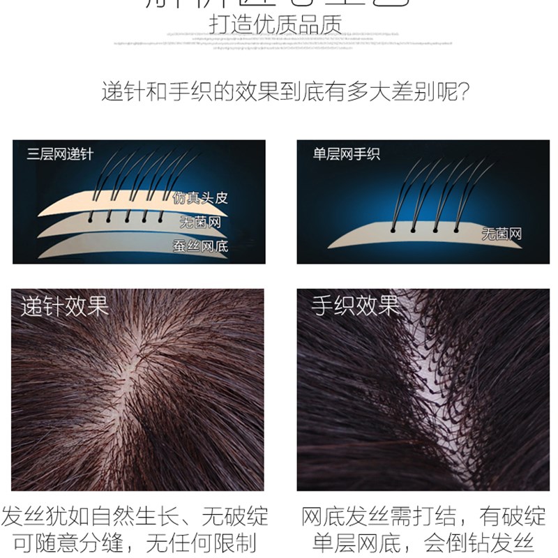 递针头顶补发片发女真发法式刘海无痕假发片遮盖增发量自然蓬松