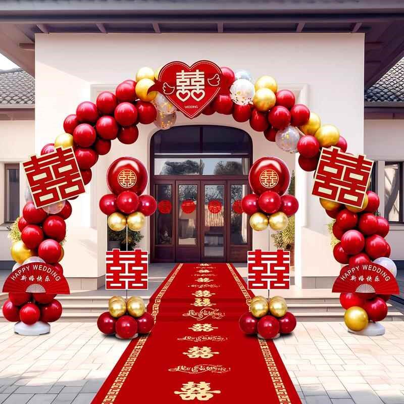 结婚婚礼气球布置婚庆用品订婚宴大门口装饰半圆拱形门支架拱门