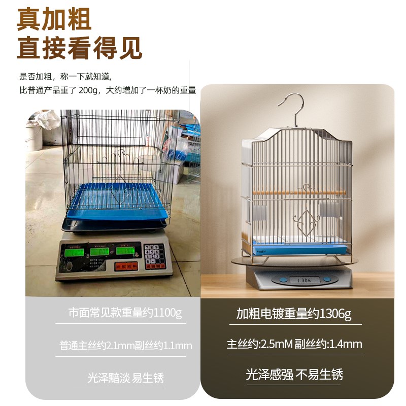 八哥笼鸟笼子专用鹩歌笼户外洗澡大型配件特大号豪华别墅家养笼子图片