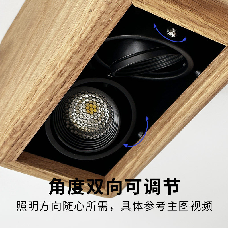 明装斗胆灯双头格栅灯四头客厅筒灯射灯三头玄关原木奶油风无主灯