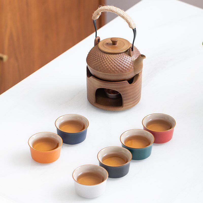 提梁壶功夫茶具茶杯陶瓷围炉煮茶炉小套装家用简约礼盒礼品定制