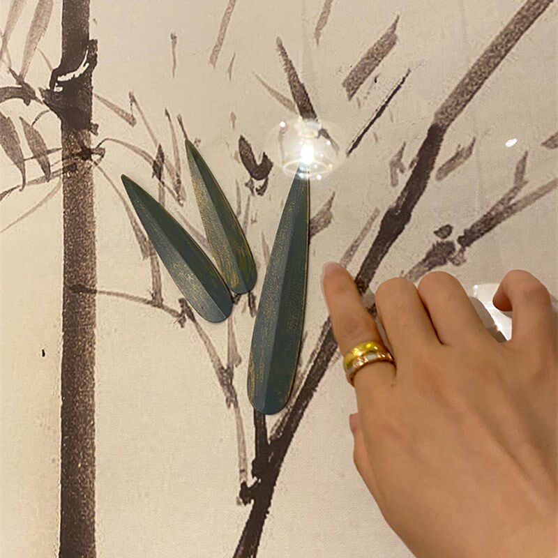 若奈《节节高》真竹叶入画手绘清雅东方客厅餐厅书房茶室挂画